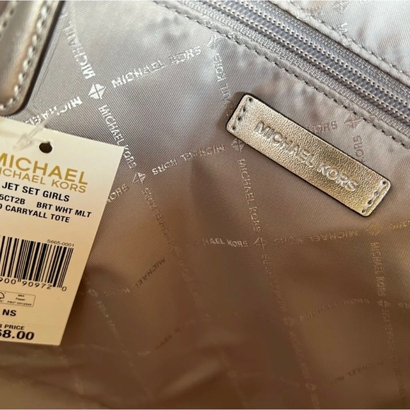 Michael Kors Jet Set Girl Medium Carryall Shoulder Tote Bag MK Bright White - Picture 6 of 7